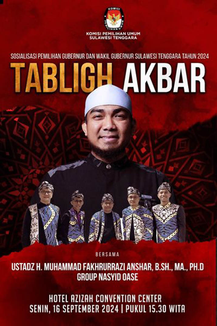 KPU Sultra Gelar Tabligh Akbar dan Sosialisasi Pemilu 2024 di Peringatan Maulid Nabi