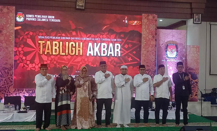 KPU Sultra Gelar Tabligh Akbar dan Sosialisasi Pemilu 2024 di Peringatan Maulid Nabi